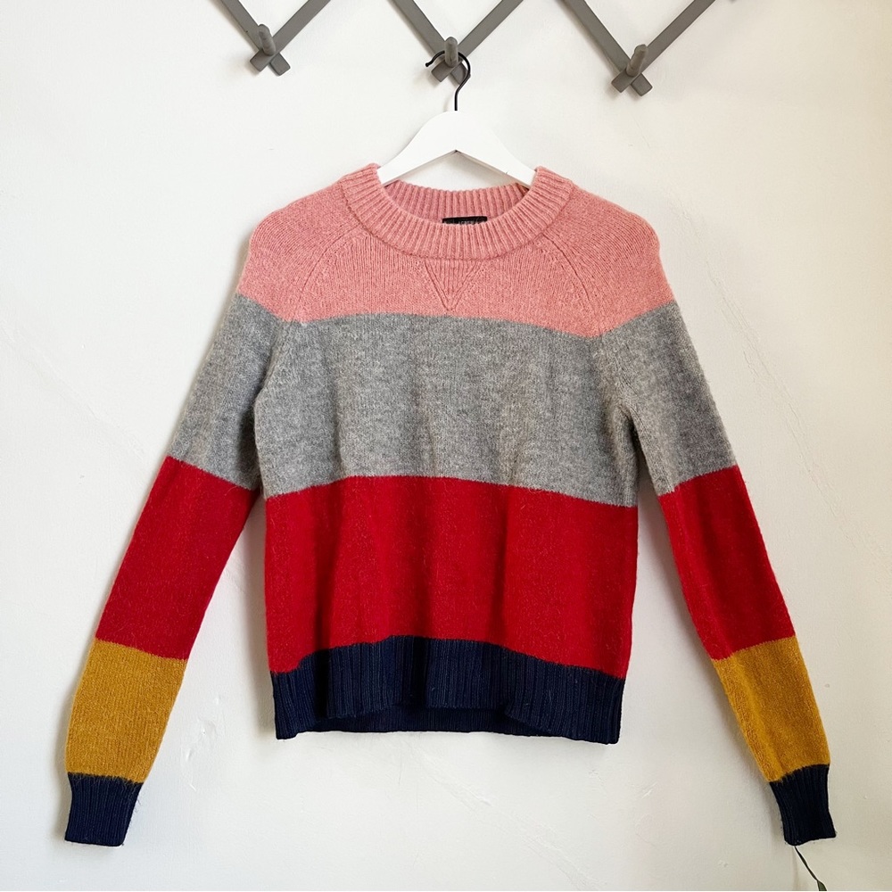 J Crew Colorblock Crewneck Sweater